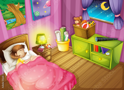 a girl and a bedroom