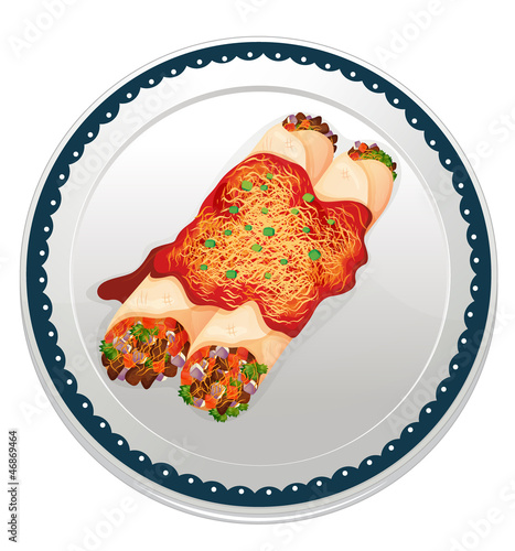 food and a dish