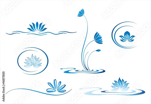 Fototapeta Naklejka Na Ścianę i Meble -  water lily , Buddha , Eco friendly business logo design