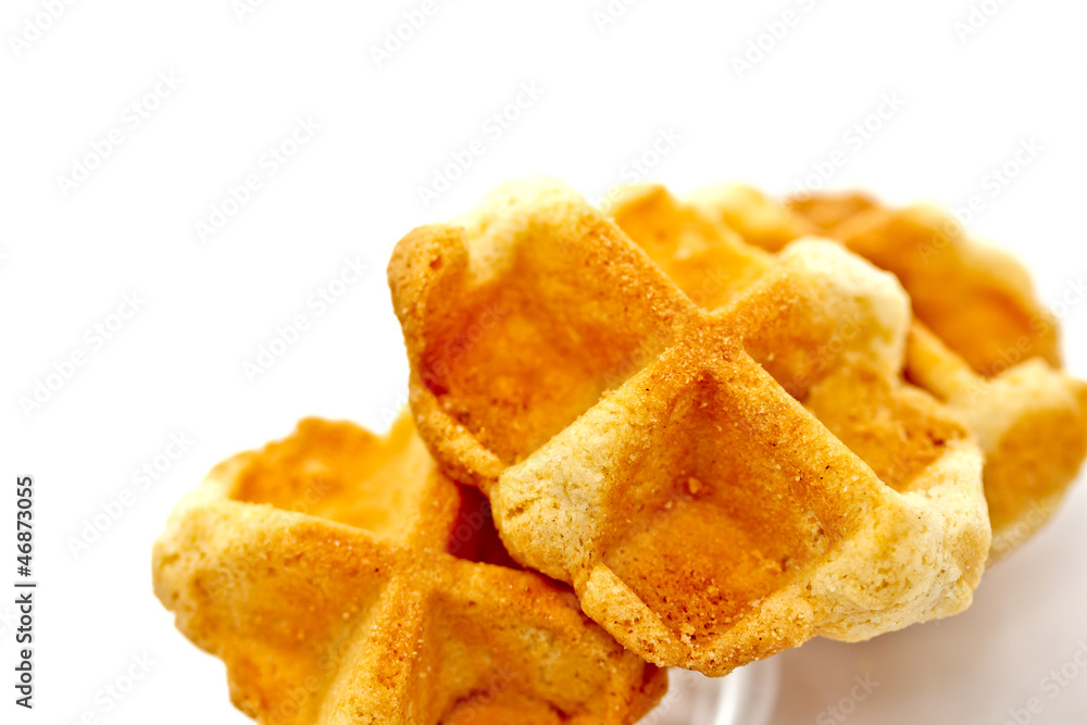 waffle cookies on white background waffle cookies on white background