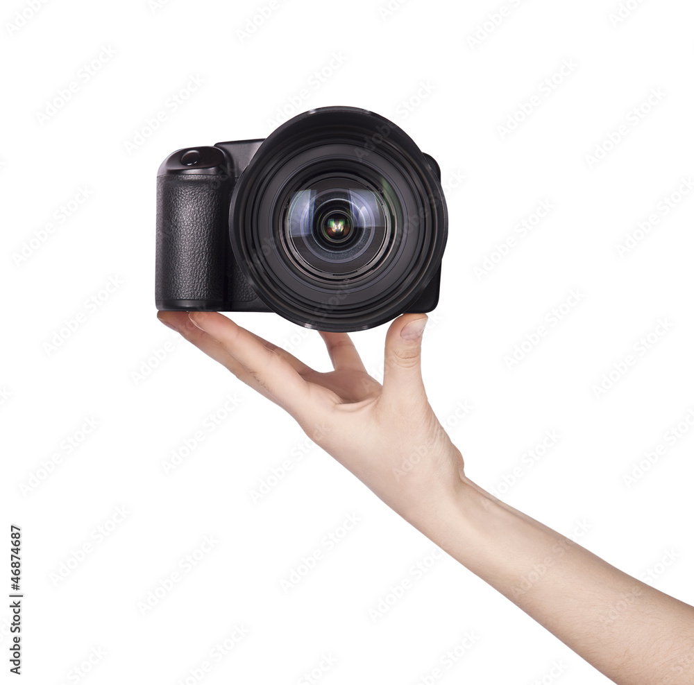 professional digital photo camera isolated