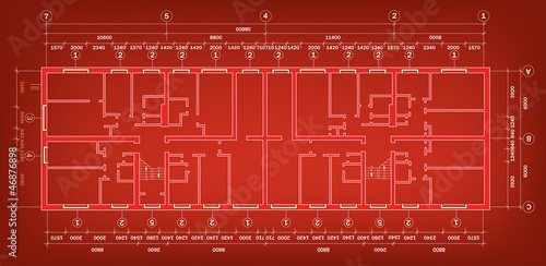 vector big house construction project. vector blueprint
