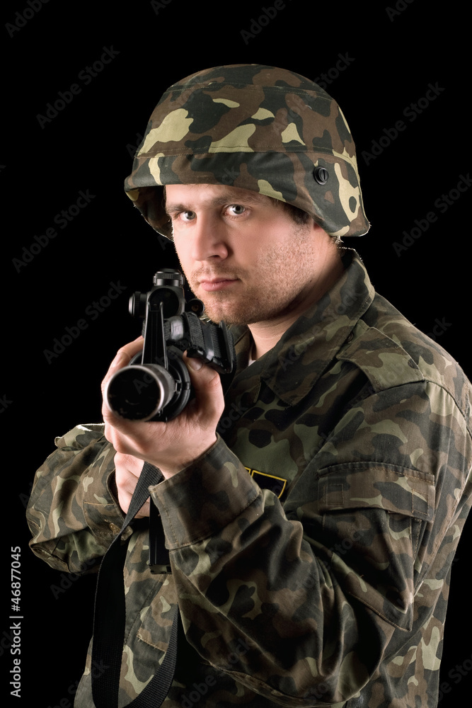 Watchful soldier with m16 Watchful soldier with m16