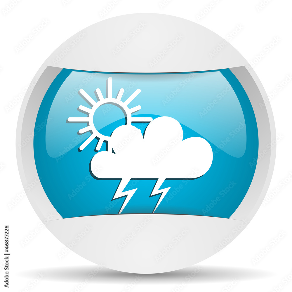 weather round blue web icon on white background weather round blue web icon on white background