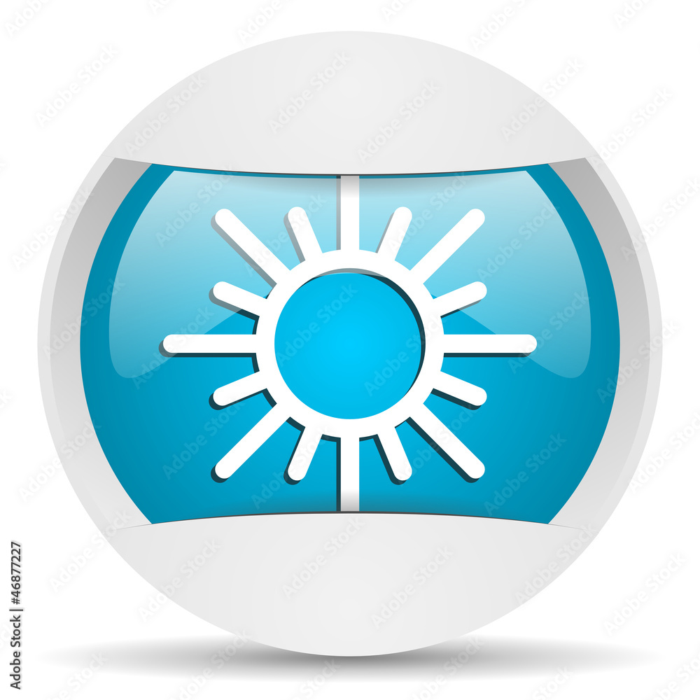 sun round blue web icon on white background