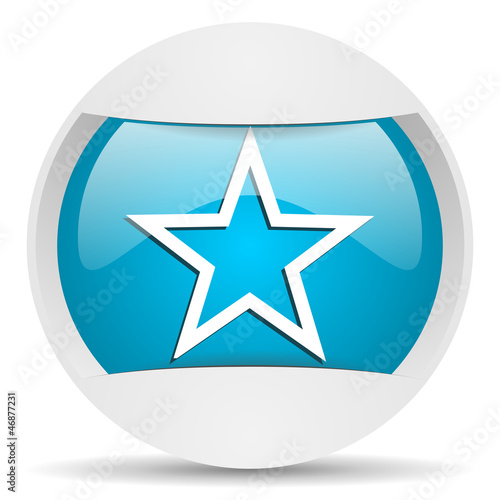 star round blue web icon on white background photo