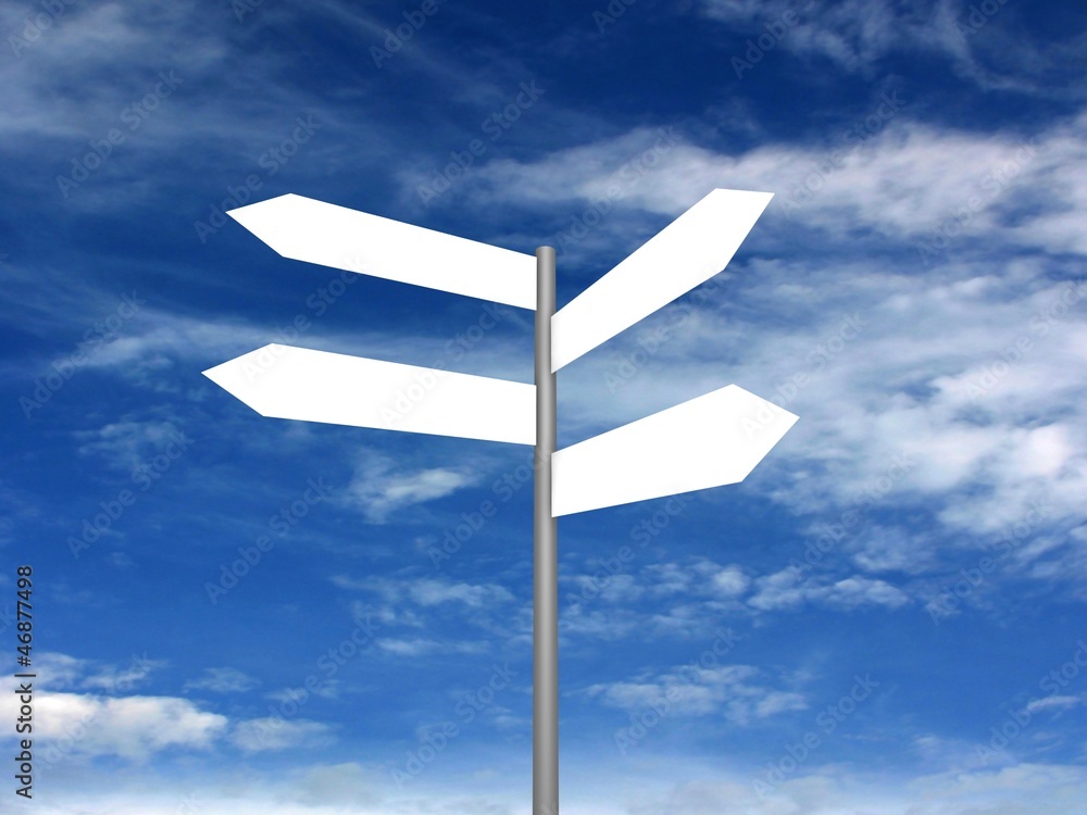 Signpost on beautiful background of blue sky. 3D render. Signpost on beautiful background of blue sky. 3D render.
