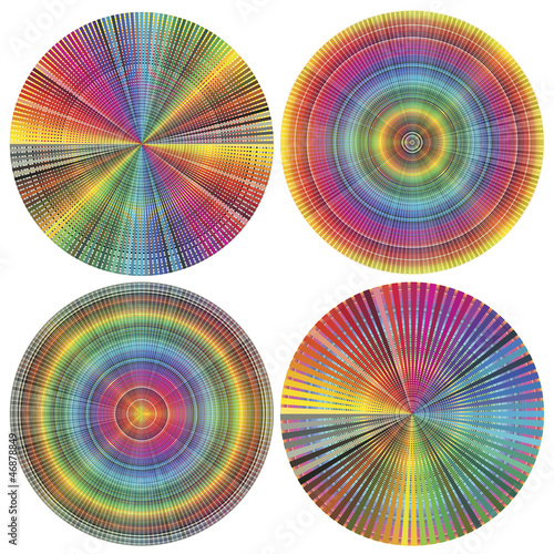 Set of vector color wheels in full color range