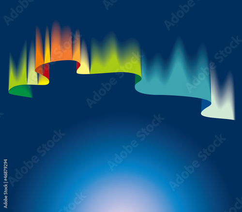 Northern lights, copy-space background, vector