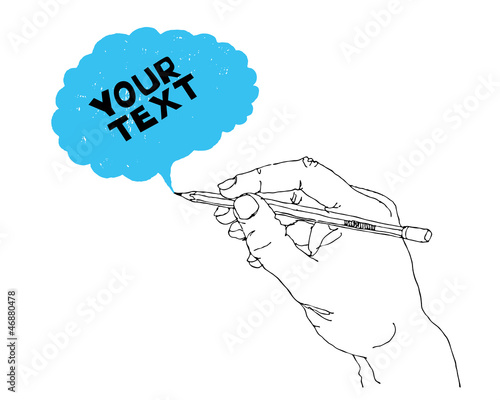 Hand drawing comic bubble