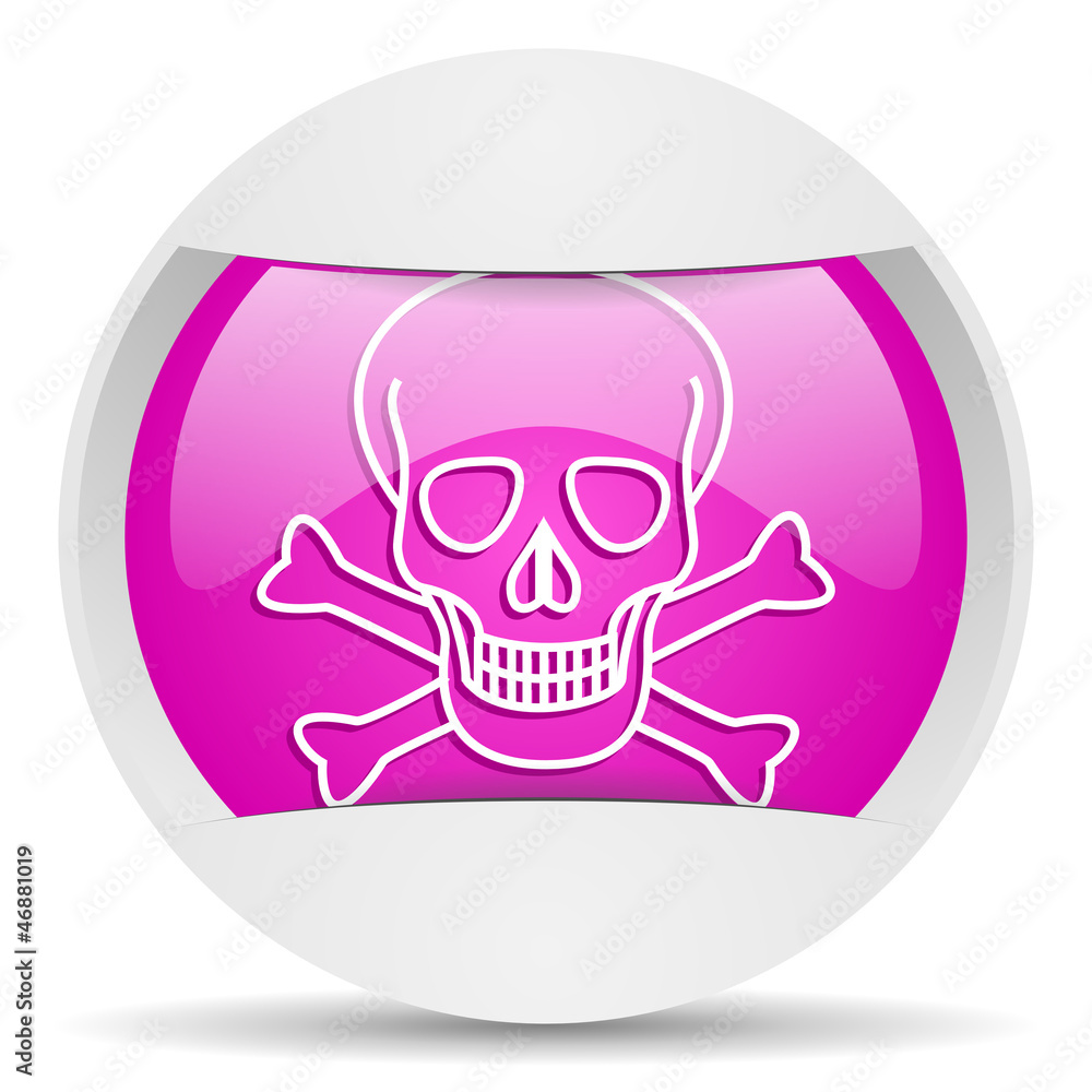 skull round violet web icon on white background skull round violet web icon on white background