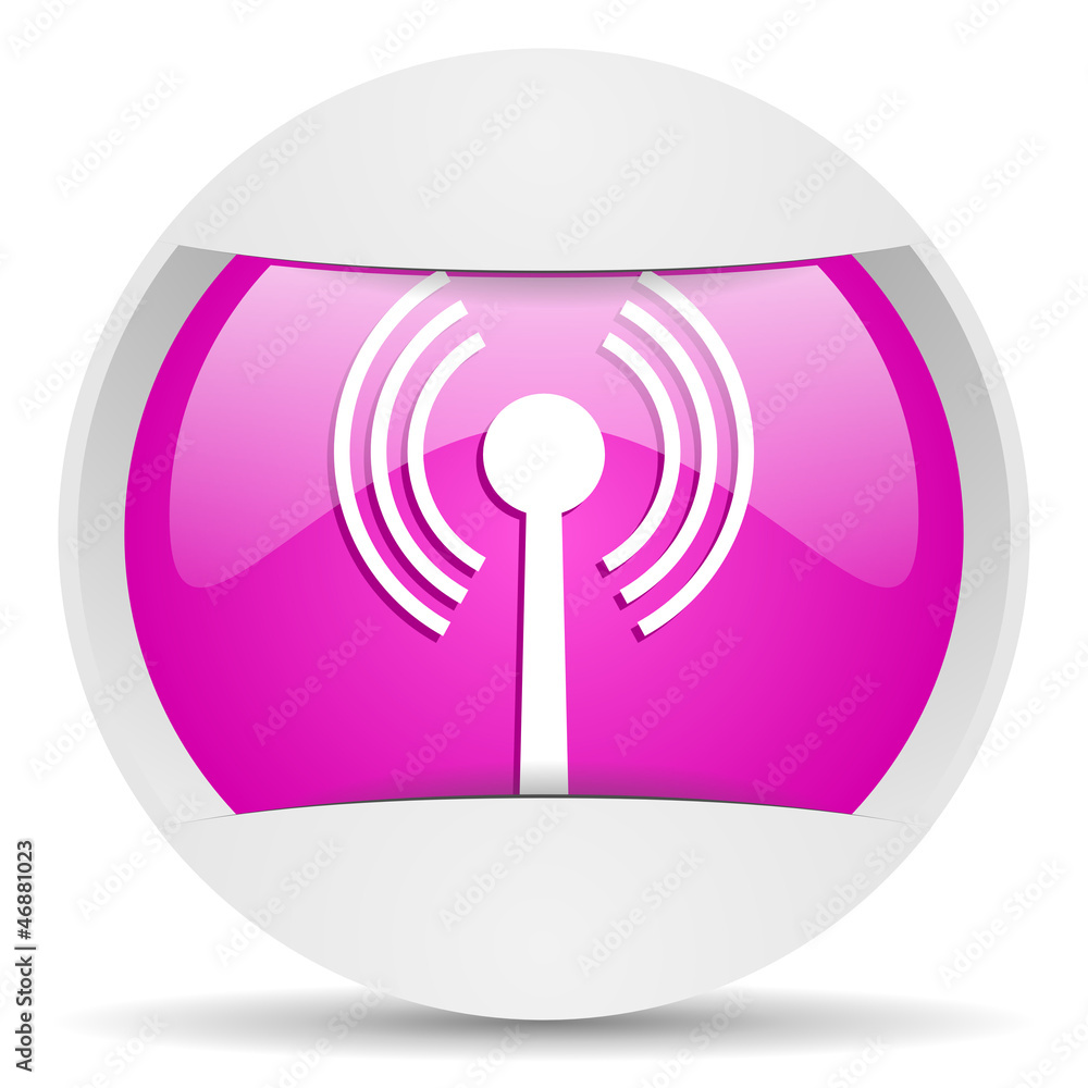 wifi round violet web icon on white background wifi round violet web icon on white background