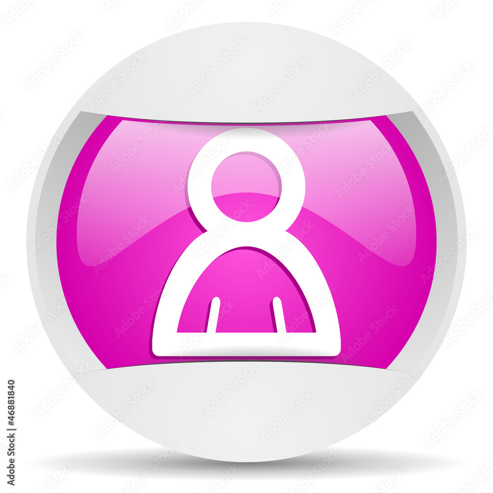 contact round violet web icon on white background