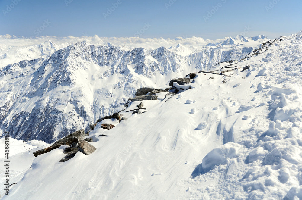 Austrian Alps mountains winter landscape