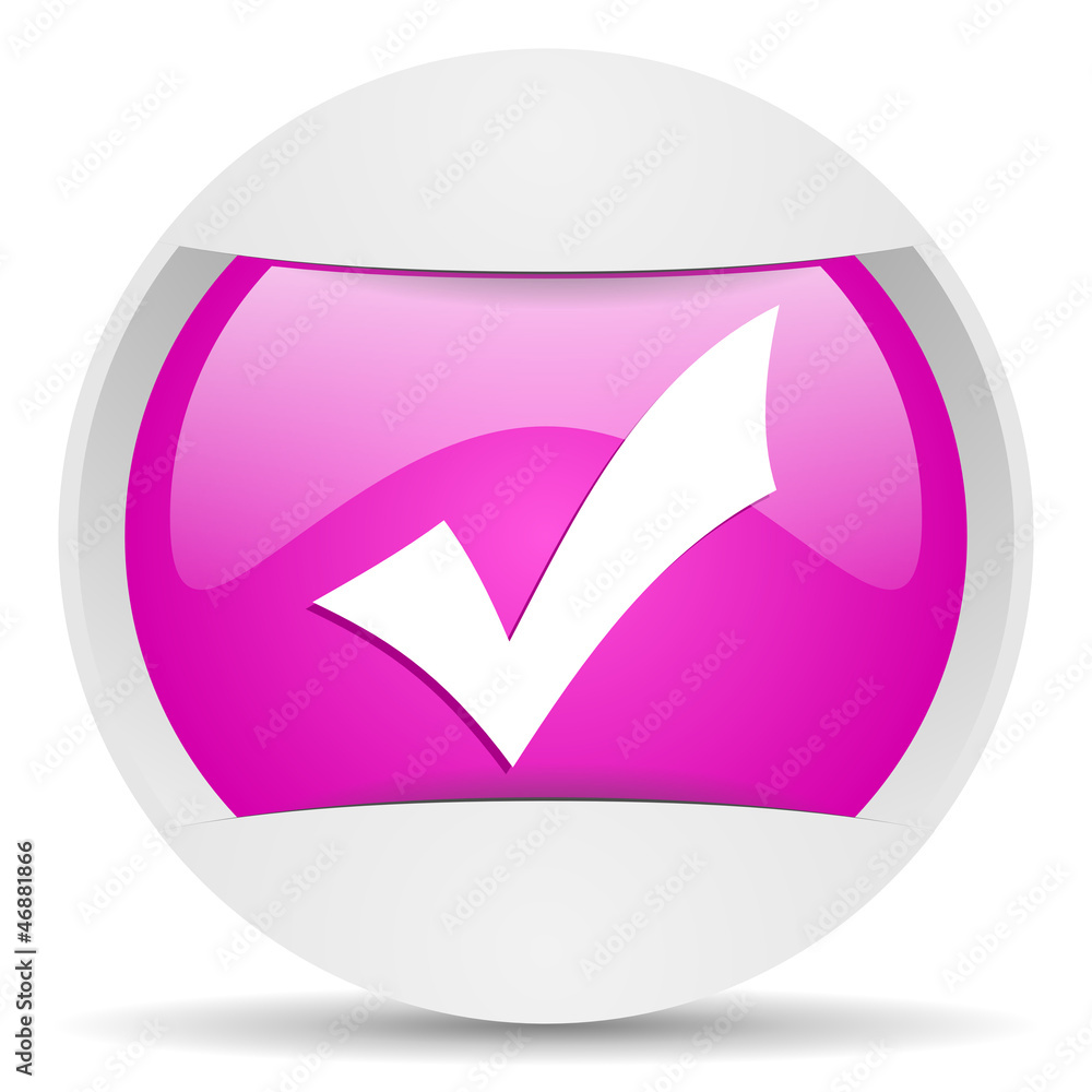 accept round violet web icon on white background accept round violet web icon on white background