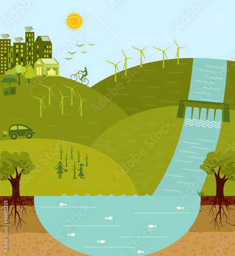 Think green,go green, sustainable environment