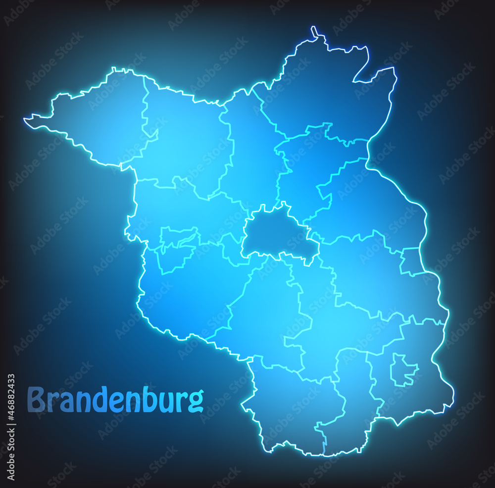 Leuchtende Karte von Brandenburg Leuchtende Karte von Brandenburg