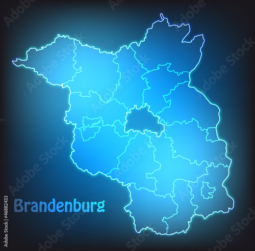 Leuchtende Karte von Brandenburg