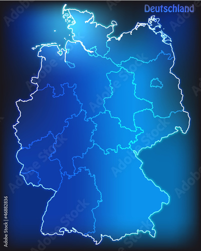 Leuchtende Karte von Deutschland