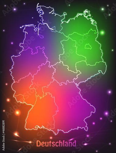 Bunte Karte von Deutschland