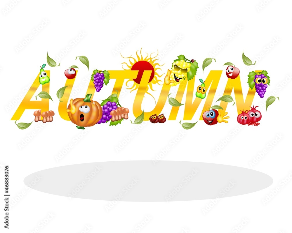 Fototapeta premium autunno cartoon