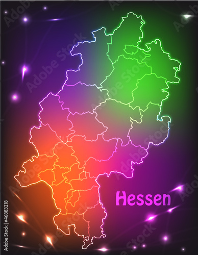 Bunte Karte von Hessen