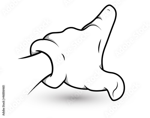 Cartoon Hand - Finger Pointing - Vector Illustration