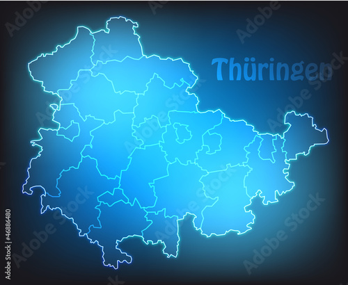 Leuchtende Karte von Thüringen
