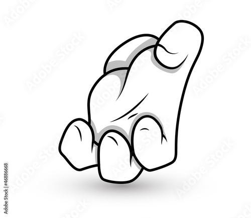 Cartoon Hand - Crush Gesture - Vector Illustration