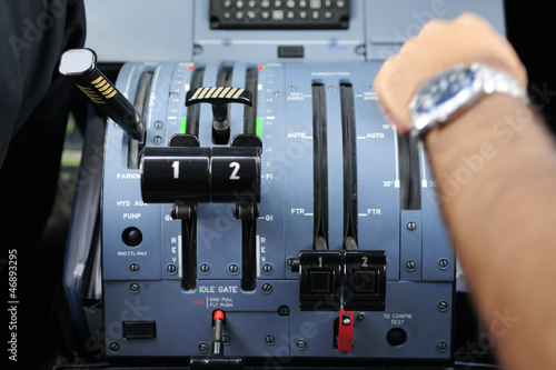 Pilot in the cockpit of a plane