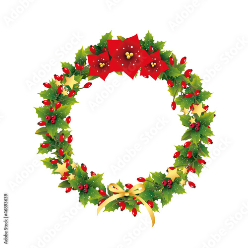 Hagebuttenkranz mit Weihnachtssterne