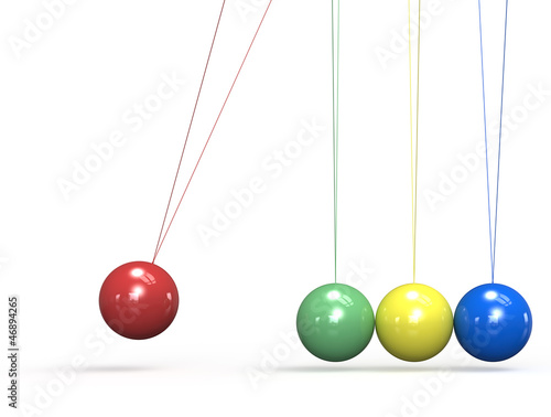 SEO. Newtons Cradle in 4 colors.