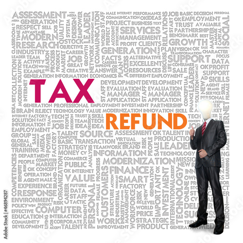 Business word cloud for business and finance concept, Tax Refund