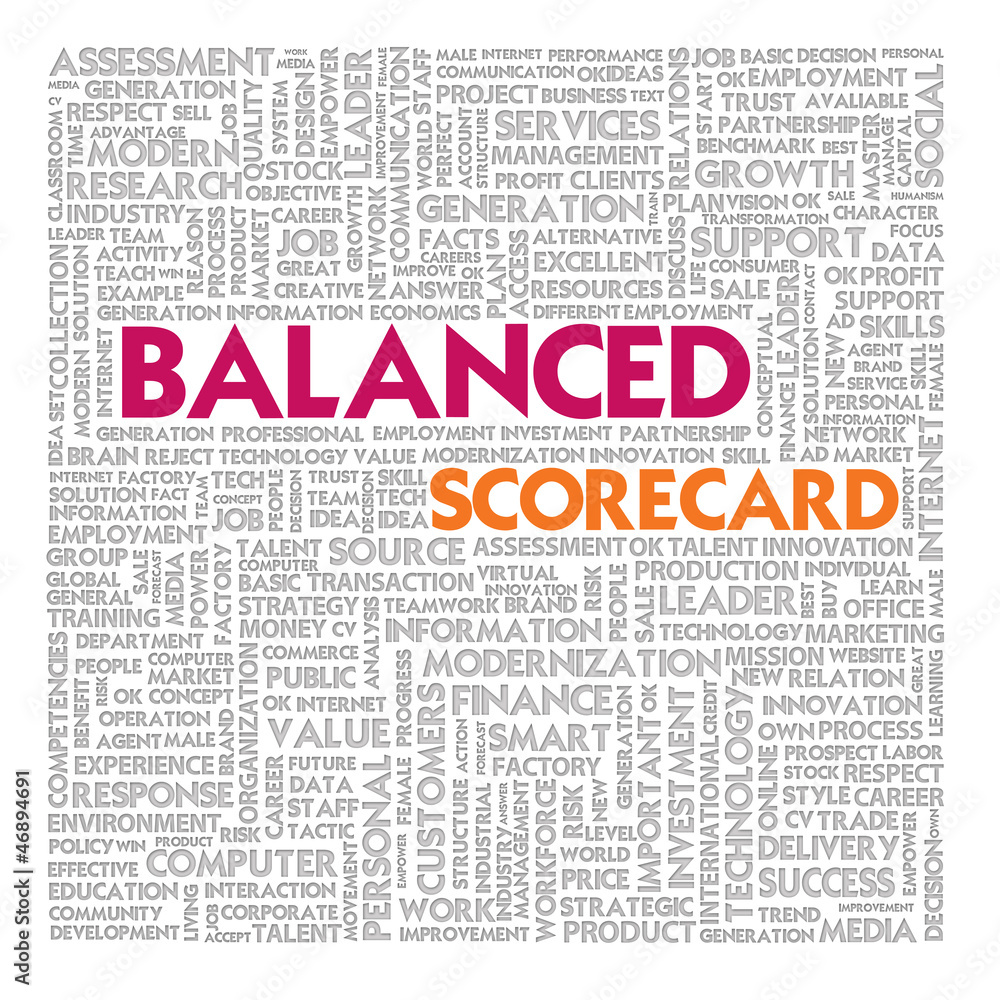 Business word cloud for business and finance concept, Balanced S