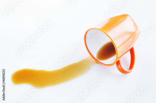 Spilled cup of coffee