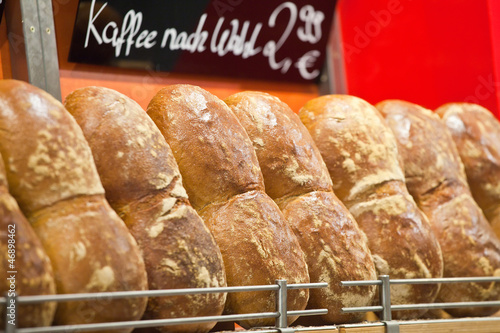 Bread and rolls on a shop show-window
