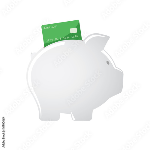 Piggy bank accepting credit cards