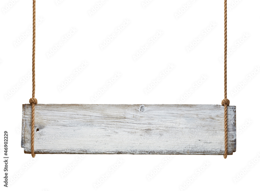 wooden sign background message rope hanging Stock Photo | Adobe Stock
