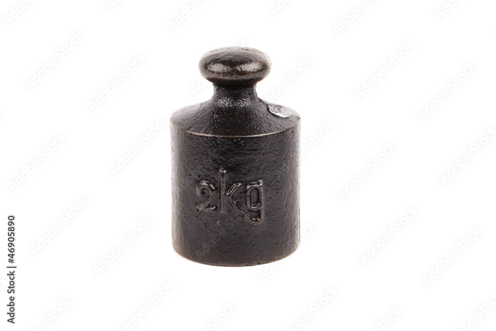 piece of old weight isolated on white piece of old weight isolated on white
