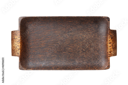 wooden dish for sushi or other food on a white background