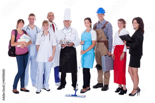 Cuadro en lienzo Group of people representing diverse professions