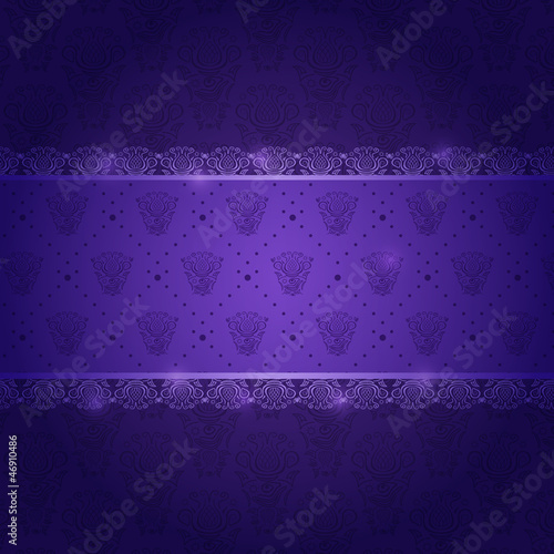Purple Invitation Card with Horizontal Label