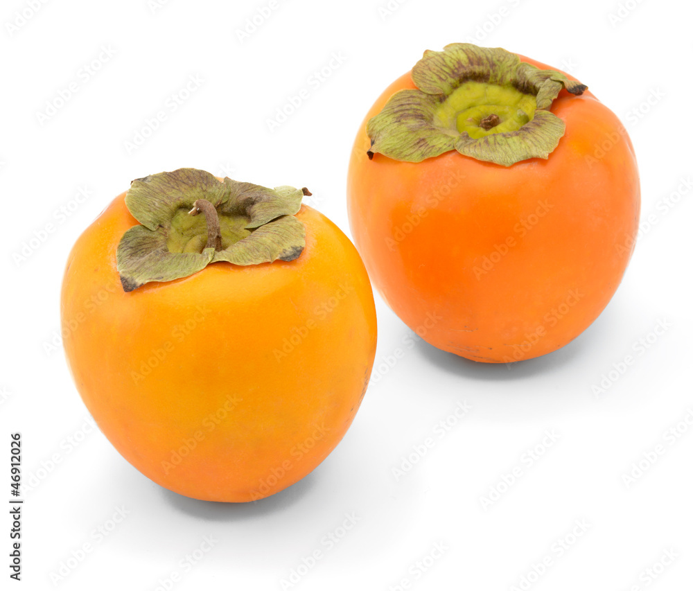 Japanese persimmon fruits on white background Japanese persimmon fruits on white background