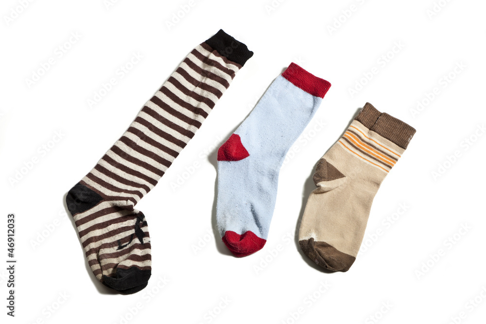 old socks, isolated on white background old socks, isolated on white background