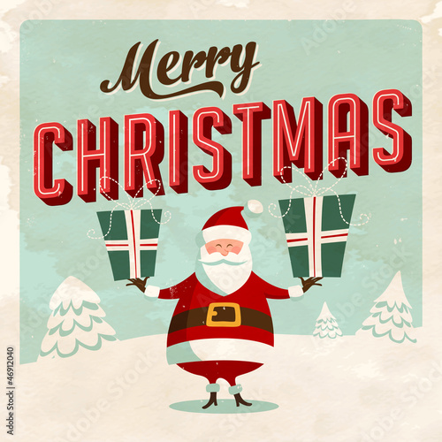 Vintage Christmas Card - Grunge effects can be easily removed.