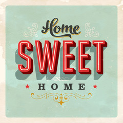 Wandcirkels Vintage Poster Home Sweet Home retro bord grunge stijl  © CallahanLounge