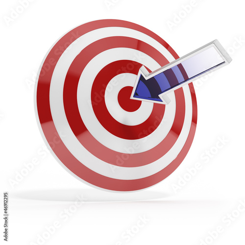 Success target with blue arrow