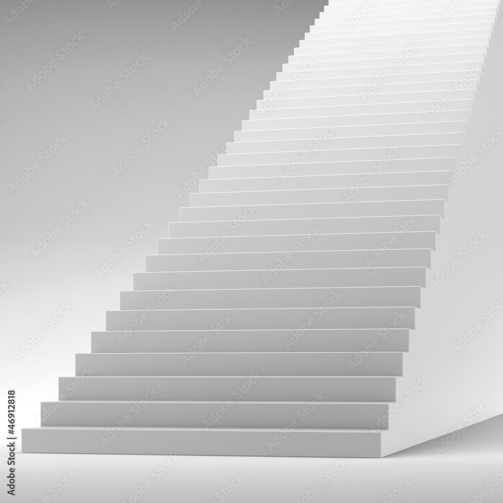 White stairway isolated on white White stairway isolated on white