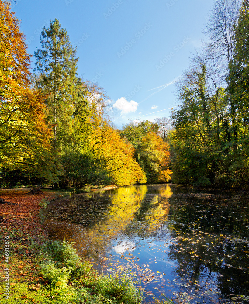 Panorama of forest lake in autumn. Panorama of forest lake in autumn.