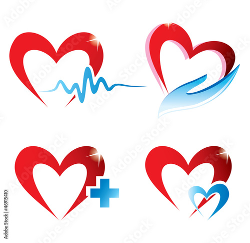 set of hearts icons, medicine concept